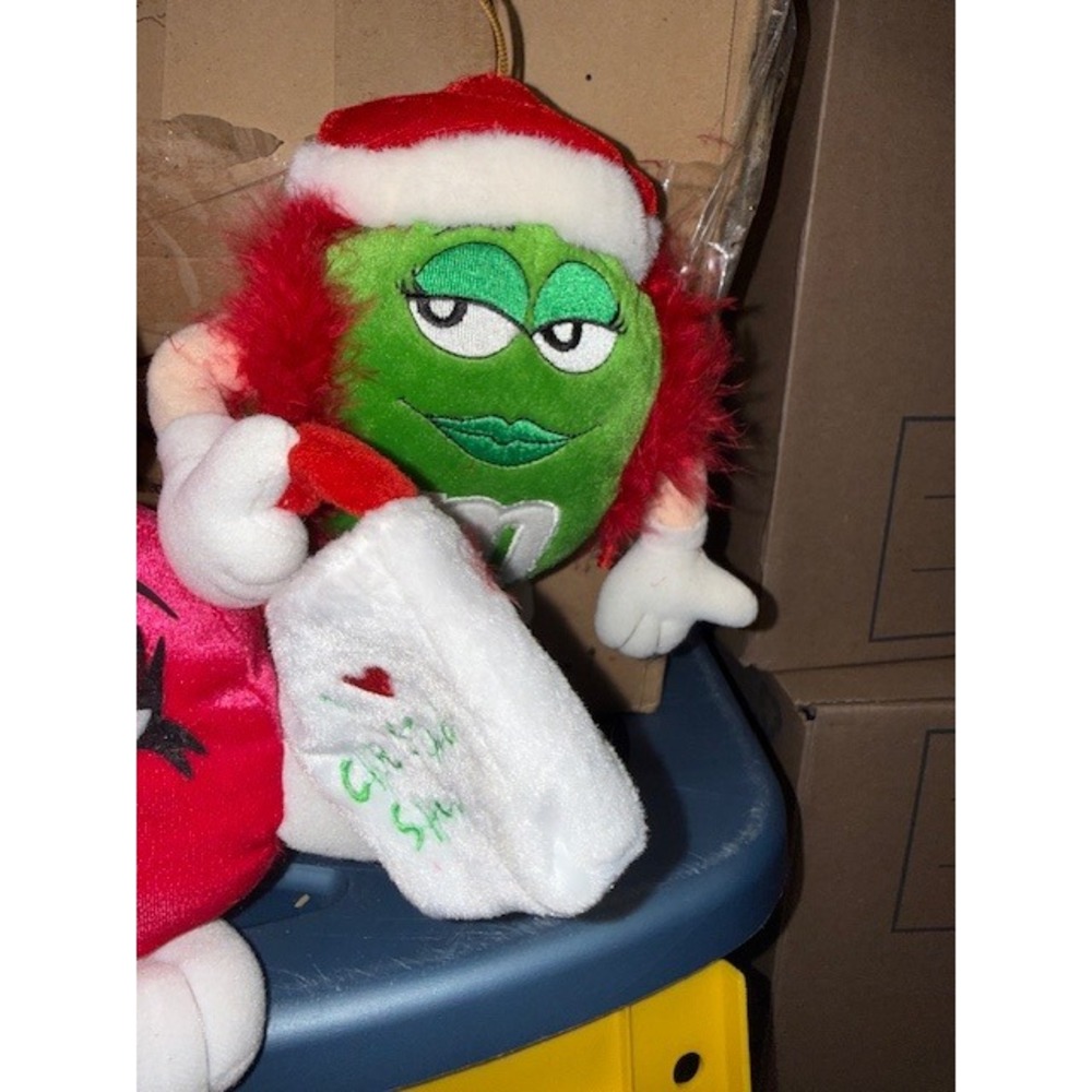 M&M M&Ms Christmas Plush Yellow Red Green Bunny Holiday - Picture 4 of 11